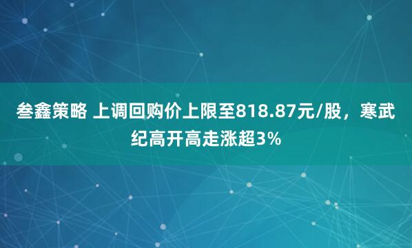 叁鑫策略 上调回购价上限至818.87元/股，寒武纪高开高走涨超3%